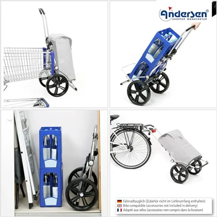 ANDERSEN Einkaufstrolley - Royal Shopper Hydro 2.1 rot 62 L Bike, Einkaufsroller, Rucksack, Thermo, Aluminium, klappbar, Kugellagerad – Bild 4