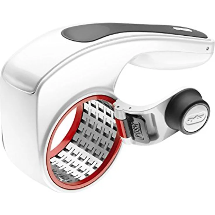 Zyliss Käse-Trommelreibe Gemüsetools, ABS, TPE, POM, Stainless Steel, weiß-rot-anthrazit, 17 x 12 x 8 cm – Bild 2