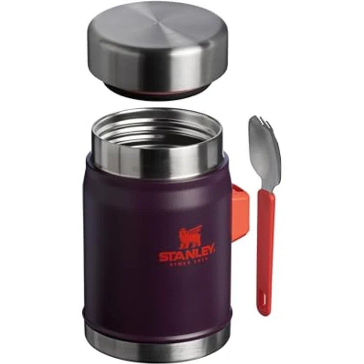 Stanley 1913 Legendary Food Jar + Spork, 0,4 Liter, doppelwandige Edelstahl-Vakuumisolierung, auslaufsicher, violett – Bild 8