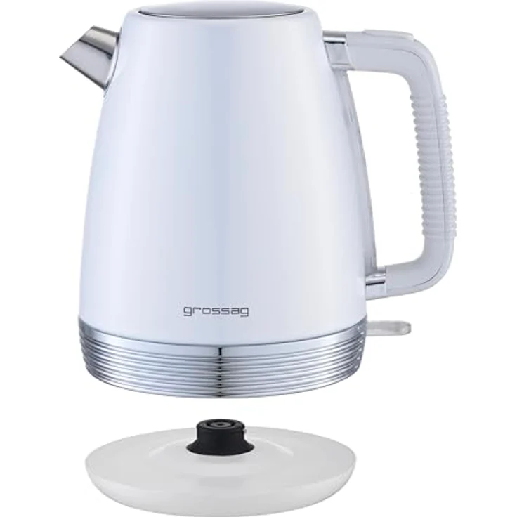 grossag Wasserkocher WK 28.00, Weiß, abnehmbarer 1,7 Liter Edelstahl-Topf – Bild 3