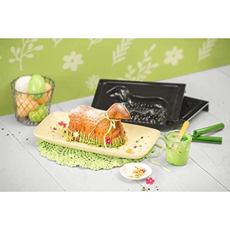 ORIGINAL KAISER 2-tlg. Osterbackformen Set Osterlamm 2.0 mit Silikonklammern und Hase - Antihaftbeschichtet, 3D Kuchenform Lamm/Hase, 700ml + 500ml - Ostern Backformen in Stahl, hitzebeständig bis 230°C – Bild 5