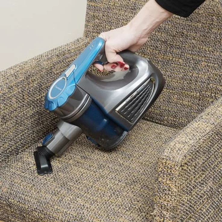 Bestron Kabelloser Handstaubsauger mit Stab, Beutellos, Kapazität: 0,6 l, 120 Watt, Blau-Grau – Bild 6