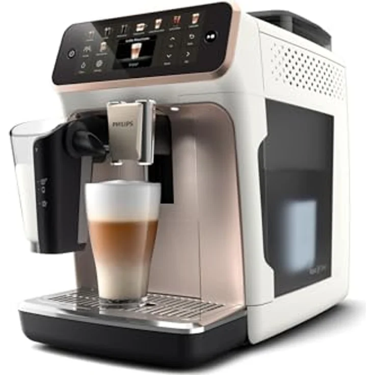 Philips Kaffeevollautomat EP5543/80 5500 Series, 20 Kaffeespezialitäten (heiß oder eisgekühlt), Rosé-Weiß, LatteGo-Milchsystem, SilentBrew Technologie – Bild 5