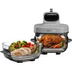 DREAME Tasti™ Mobile Glas Heißluftfritteuse, Zwei-Behälter-Konfiguration (2.5 L + 4.5 L), 1500 Watt, Grau