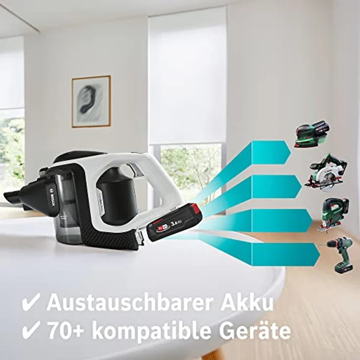 Bosch BHZUB1830 Wechselakku (geeignet für den kabellosen Handstaubsauger Unlimited, 3,0 Ah Laufzeit) schwarz – Bild 5