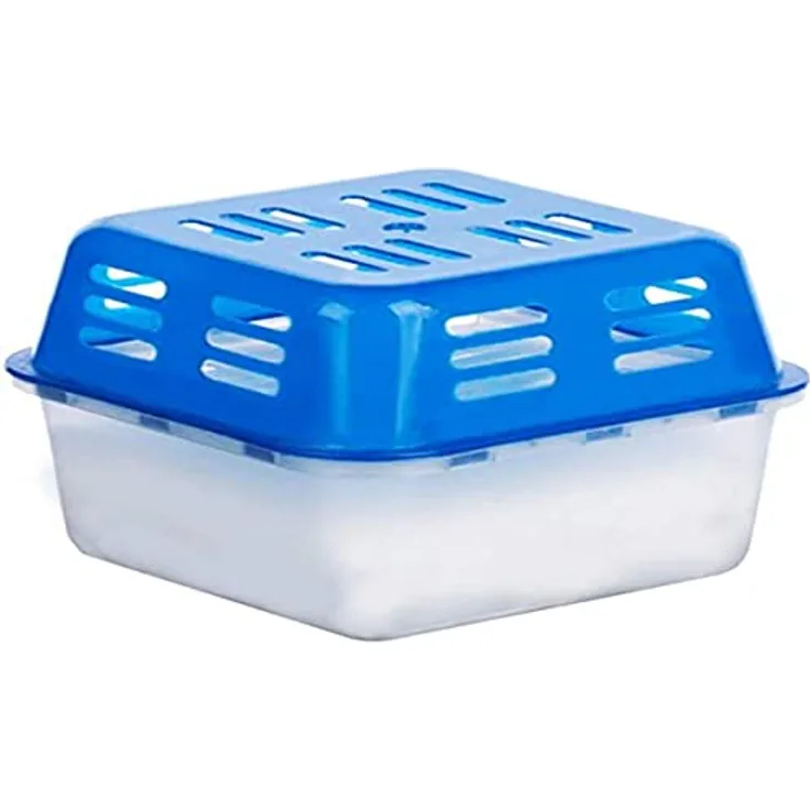 Entfeuchter LIFETIME Raumentfeuchter Luftentfeuchter Wohnung Auto Keller, Behälter + 2 x 750ml Granulat, einfach und sicher zu benutzen, ideal zum Camping, für Wohnmobil, Auto, Boot, Schrank, blau