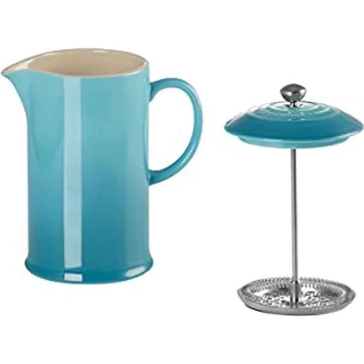 Le Creuset Kaffee-Bereiter-French Press mit Edelstahl-Presseinsatz, 800 ml, Steinzeug, Karibik – Bild 2