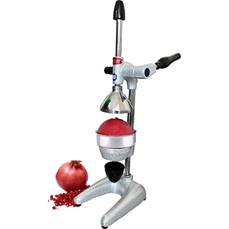 CANCAN Entsafter Professionelle Orangenpresse Granatapfelpresse, Silberfarben, mit ergonomischem Dreharm – Bild 6
