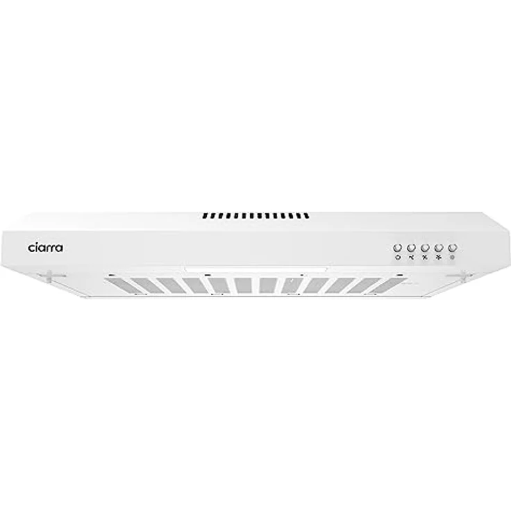 CIARRA Dunstabzugshaube 60 cm Einbau, Integrierte oberschrank Abluft Einbauhaube aus Edelstahl Weiß, CAW6903A – Bild 1