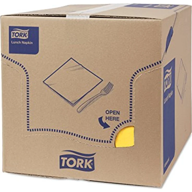 Tork 477880 Soft Lunchservietten Gelb 1/8 Falz / 3-lagige, vorgefaltete Servietten für kleine Gerichte oder Snacks / Advanced Qualität / 10 x 150 (1500) Papierservietten / 32,6 x 33 cm (B x L) – Bild 3