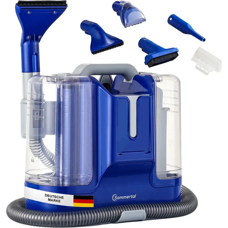 Sommertal Teppichreinigungsgerät SOMMERTAL CompactCleaner WS450 5in1, Aqua Filter, Pet Cleaner, inkl. Zubehör, blau - Preisvergleich – Bild 1