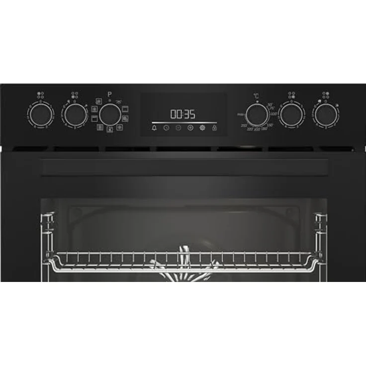 Beko BBUM17341BE b300 Einbau-Herd-Set, Multifunktionsofen mit 9 Heizarten und Glaskeramik-Kochfeld, SteamShine-Reinigung, versenkbare Knebel, Schwarz/Edelstahl – Bild 4