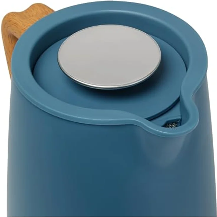 SCHNEIDER Fjord Line Wasserkocher 2200 Watt, Teekocher aus Edelstahl mit 1,7 Liter Fassungsvermögen, Wasserstandsanzeige, Abschaltautomatik, 360° Basisstation, Soft-Touch-Finish, petrol blau – Bild 2