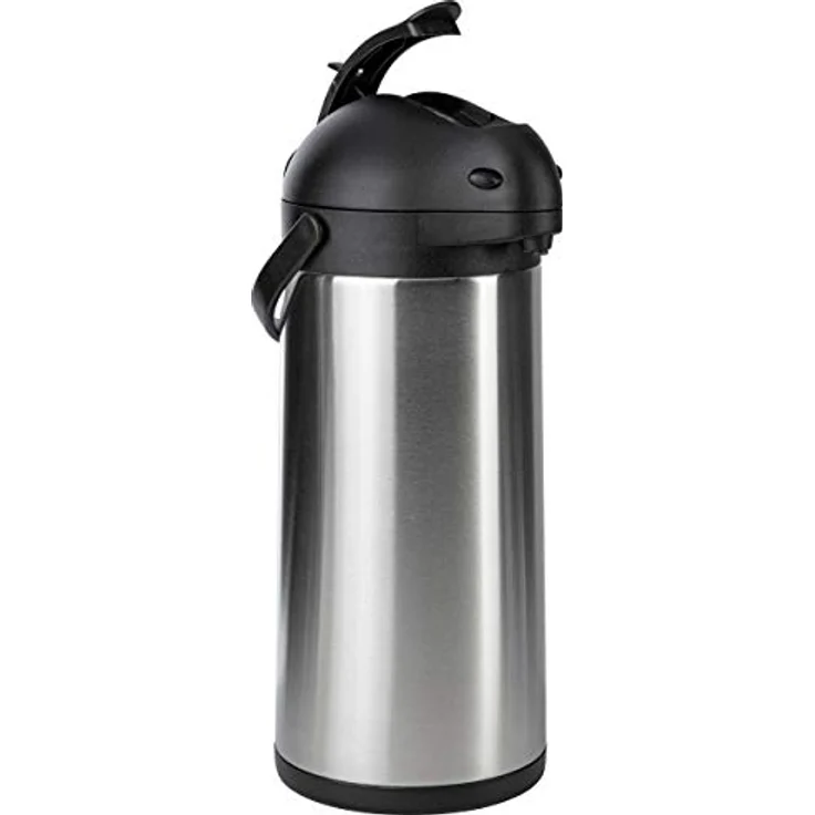 ONVAYA Airpot Pumpkanne 5 Liter Isolierkanne Thermoskanne Getränkespender Edelstahl mattiert Kaffeekanne Doppelwandig – Bild 2