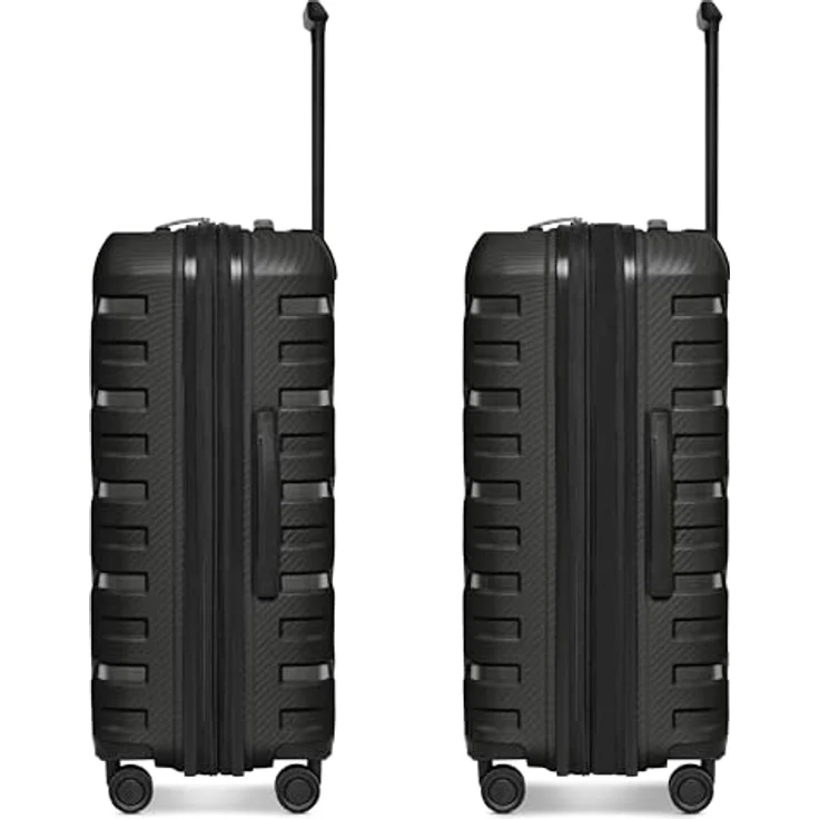 Smartbox Edition 01, 3-teiliges Kofferset mit Dehnfalte, 4 Rollen, schwarz, 100% Polypropylen, 52 cm x 33 cm x 76 cm – Bild 2
