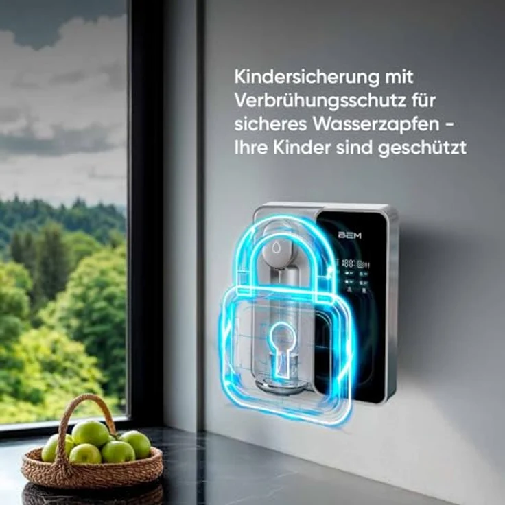 BEM Unicora Wasserfilter Umkehrosmoseanlage mit UV-Direktanschluss, Heißwasserspender, 6 Temperaturstufen, TDS Monitor – Bild 8