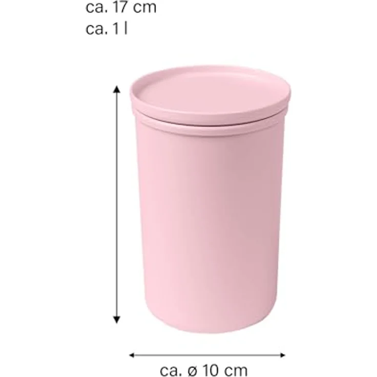 AWAVE Frischhaltedose rund 1.000 ml, luftdicht, rosé, aus recycelten PET-Flaschen, Mehrweg, lebensmitteltauglich – Bild 4