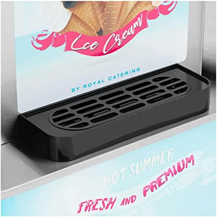 Royal Catering Softeismaschine 33 l/h Frozen Joghurt Sorbet Gastro 2140 W 3 Sorten, Silbern – Bild 4