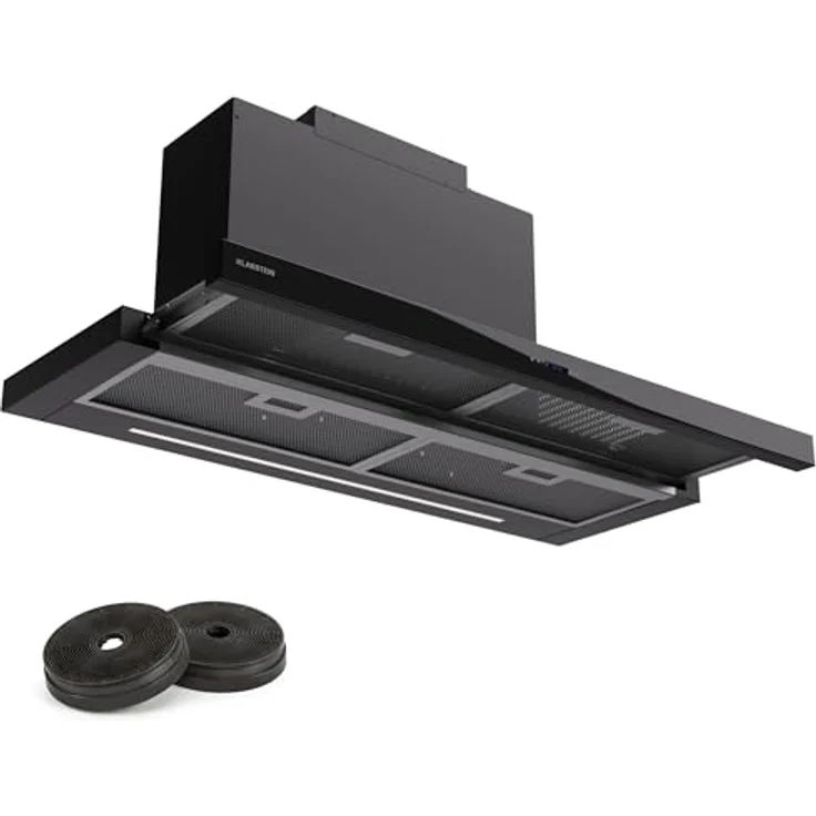 Klarstein Dunstabzugshaube 90cm, Abluft-Dunstabzugshaube mit spülmaschinenfestem Aluminium-Filter, 640m³/h Luftstrom, LED-Beleuchtung & Touch-Bedienfeld – Bild 1