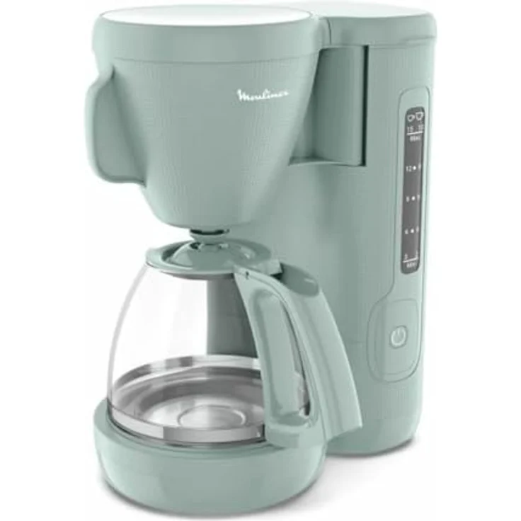 Moulinex Filterkaffeemaschine Morning Eukalyptus FG2M1310, Wassertank vorne, 1,25 l, Permanentfilter, schwenkbarer Filterhalter, Tropfstopp, Warmhaltefunktion – Bild 1