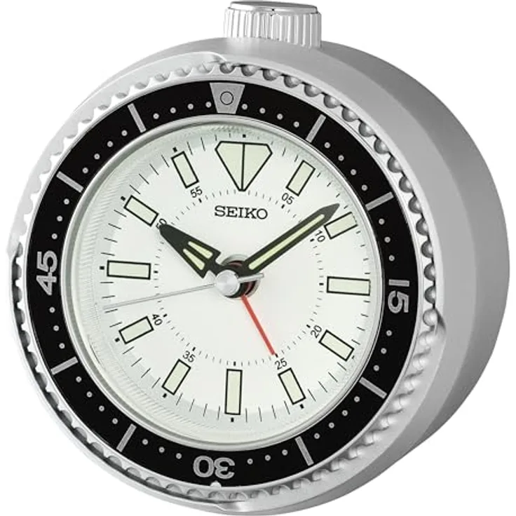Seiko QHE207S, Wecker mit schnellem Sweep-Zifferblatt, Snooze-Funktion und Beep-Alarm, Kunststoffgehäuse, silber