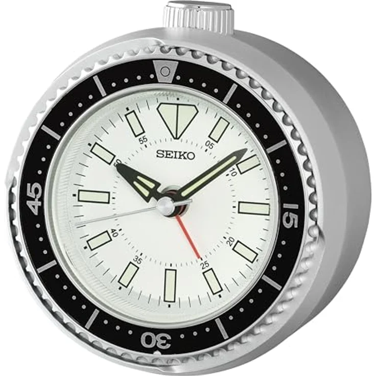 Seiko QHE207S, Wecker mit schnellem Sweep-Zifferblatt, Snooze-Funktion und Beep-Alarm, Kunststoffgehäuse, silber