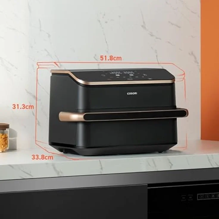 Cosori DualBlaze TwinFry Heißluftfritteuse CAF-TF101S-AEUR, 10 Liter (5L+5L), steuerbar per Handy (App), 2800W, Überhitzungsschutz, 4 Heizelemente: 2 oben/2 unten – Bild 3