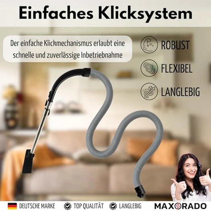 Maxorado Rohr Staubsauger Bodendüse Kombidüse SBD, kompatibel mit Miele S8 S8000 C3, ausziehbar 62-104 cm, mit Saugkraftregulierung und Trittschalter – Bild 5