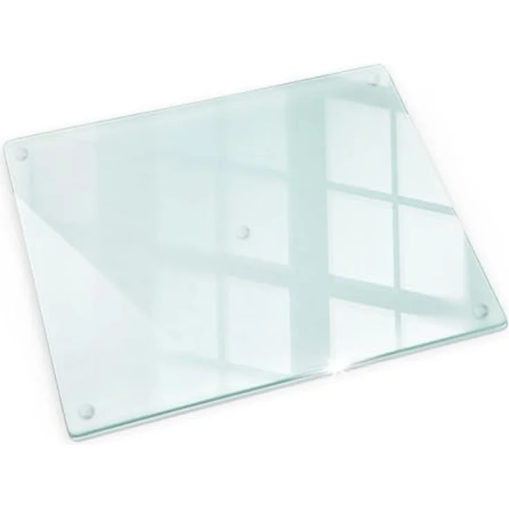 Tulup Glasschneidebrett 52x40cm, Hygienisch und Multifunktional aus Transparentem Gehärtetem Glas, Rutschfest und Langlebig – Bild 1