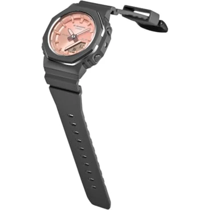 Casio G-SHOCK Damenuhr GMA-P2110SC-4AER, Roséfarbene Armbanduhr mit dunkelgrauem Band und Rosenquarz-Design – Bild 5