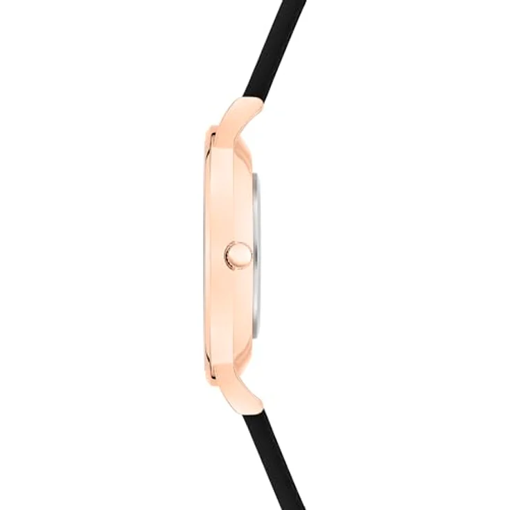 s.Oliver Damen Analog Quarz Armbanduhr SO-4183-PQ, 36 mm Metallgehäuse, schwarzes Silikonarmband, kratzunempfindliches Mineralglas, wasserdicht bis 3 ATM – Bild 2