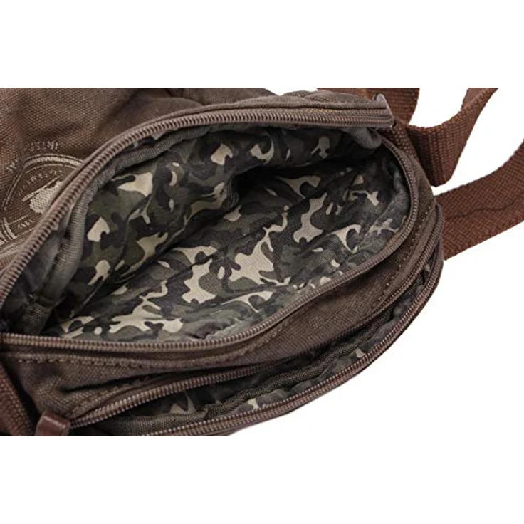 Greenburry Umhängetasche Vintage Aviator, Canvas mit Lederbeschlägen, zwei Hauptfächern und gepolstertem Tabletfach 19cm x 19cm – Bild 7