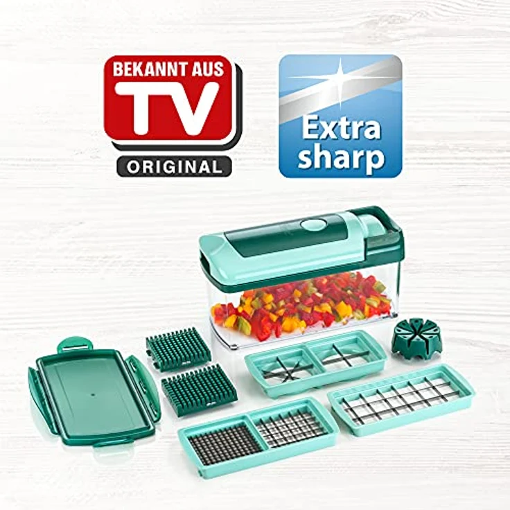 Nicer Dicer Fusion 10 Teile, dunkelgrün-mint – Bild 2