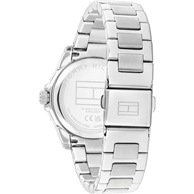 Tommy Hilfiger 1720051, Armbanduhr mit DREI-Zeiger-Quarzwerk, silbernes Edelstahlarmband, 10 ATM wasserdicht, 32 mm Gehäuse – Bild 3
