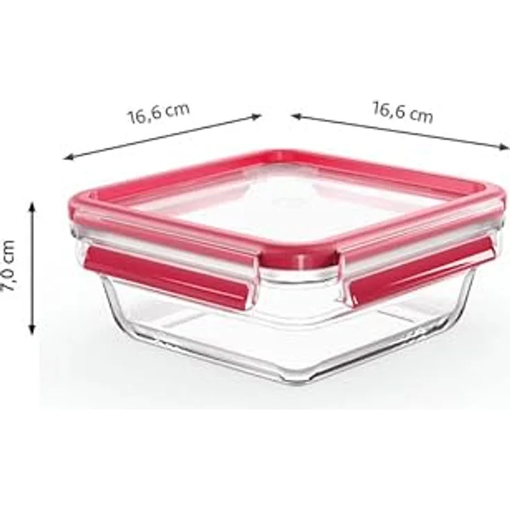 emsa Frischhaltedose CLIP & CLOSE Glas, 0,80 Liter, eckig – Bild 3