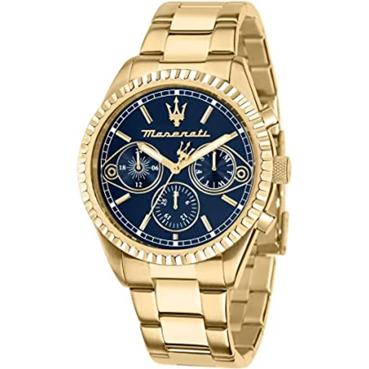 Maserati Herren Uhr, COMPETIZIONE Kollektion, Quarzwerk, Multifunktion, aus Edelstahl, Gelbgold PVD - R8853100026