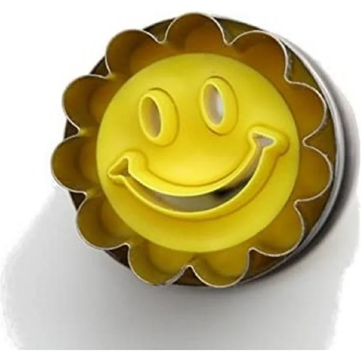 Neustanlo Mini Linzer Ausstechform mit Auswerfer, 3,6 cm Ø Lachender Smiley, hochwertige Qualität für kreative Backideen