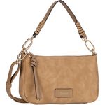 Gabor Lida Schultertasche, 24 cm, Beige, mit Reißverschlussfach und verstellbarem Umhängeriemen