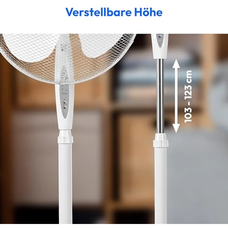 Medion Standventilator (MD18795) mit Fernbedienung 103-123cm Höhe 3 Stufen – Bild 4