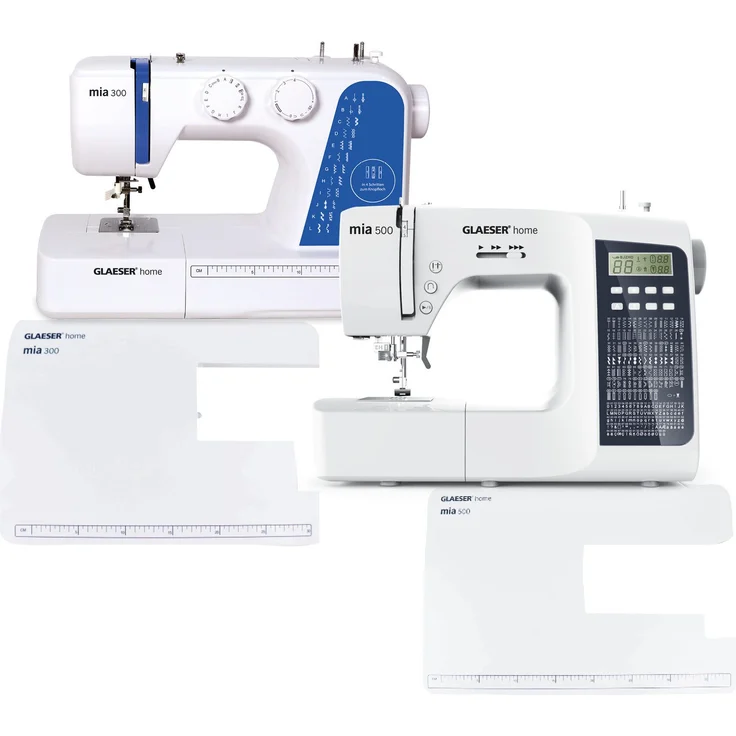 GLAESER home Nähmaschine GLAESERhome Family-Bundle, Eltern & Kind Starter Set, 300 vorprogrammierte Stiche, LED-Display – Bild 1