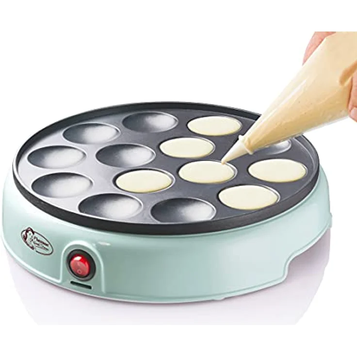 Bestron APFM700SDM Poffertjes Maker, 800W, Kontrollleuchte, antihaftbeschichtet, mint – Bild 3