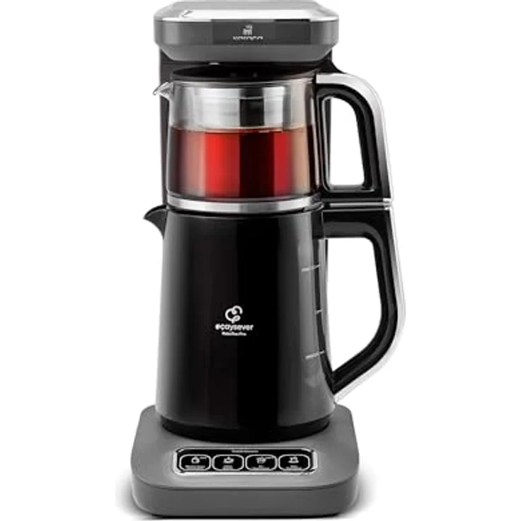 Karaca Çaysever Robotea Pro 4-in-1 sprechender Tee und Filterkaffeeautomat 2500W Space Gray, Teeaufbrühfunktion, Filterkaffee, Speisewasser-Zubereitungsfunktion, Frische-Indikator – Bild 1