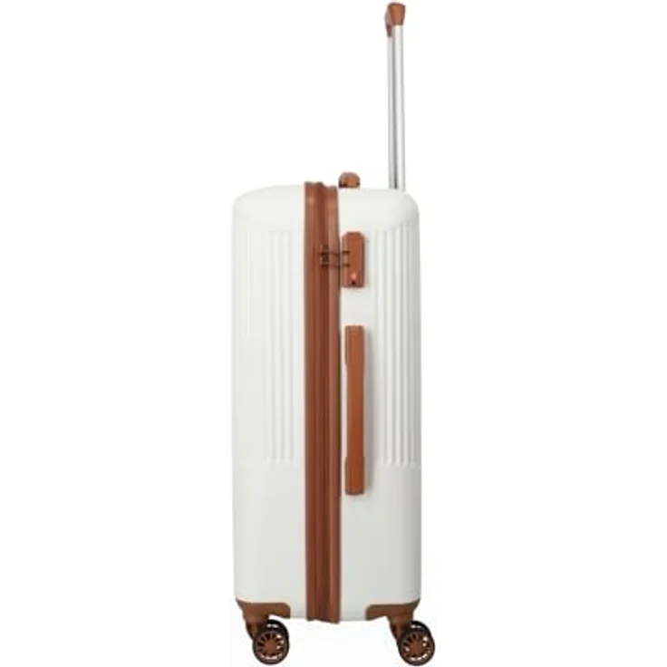 Travelite 4-Rad Hartschalenkoffer mittelgroß 65 Liter, Gepäck Serie Bali: ABS Hartschalen Trolley mit TSA Kombinationsschloss, 67 cm, Cognac (Weiß) – Bild 3