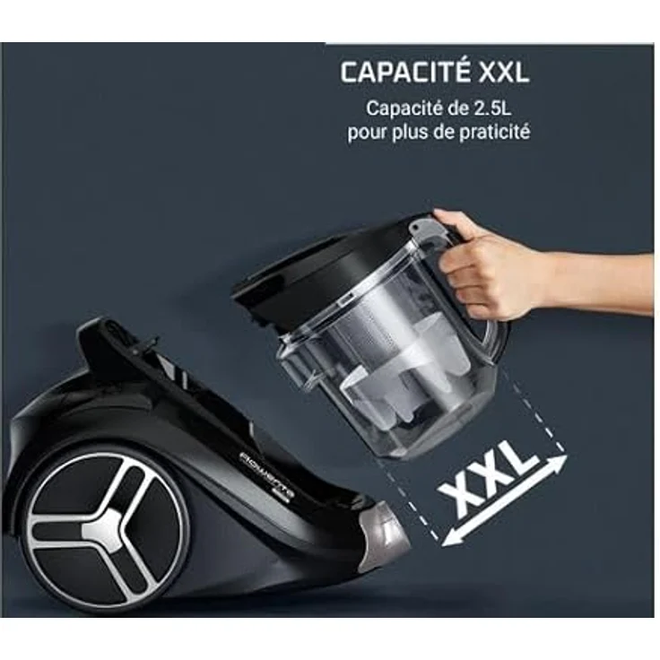 Rowenta Bodenstaubsauger RO4B13, 900 W, ohne Beutel, Compact Power XXL, 2,5 Liter, schwarz – Bild 6