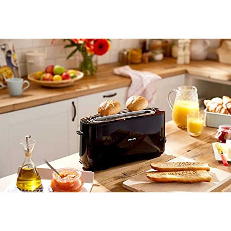 Philips HD2590-90 Gitter Broten Daily schwarz, 1 Schlitz Extra lange, Knopf Warmhalterost – Bild 2