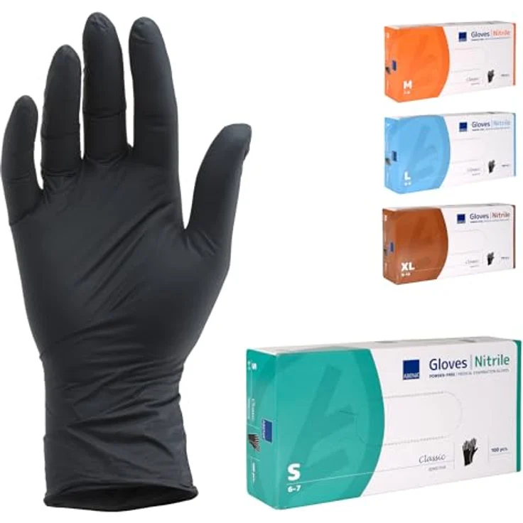 Abena Nitril Handschuhe Classic Sensitive black S – Bild 2