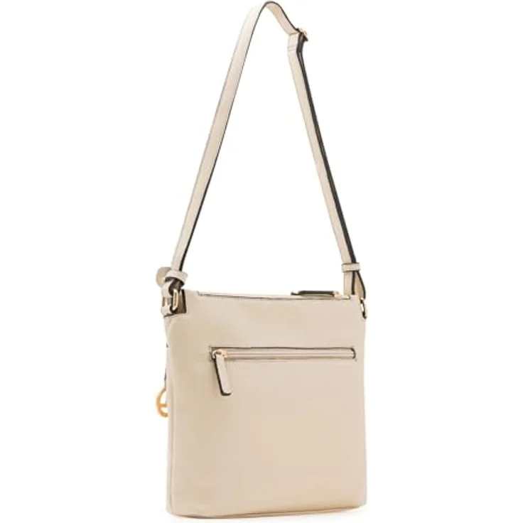 L.Credi Eda Umhängetasche 23 cm, Beige, mit Reißverschlussfach und Organizer, verstellbarem Umhängeriemen – Bild 4