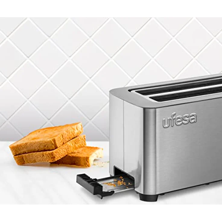 Ufesa Duo Plus Delux Toaster 2 Scheiben aus Edelstahl, LCD-Digitalbildschirm, 1400 W, Toaster Langschlitz, breiter Mund, 7 Röststufen – Bild 3