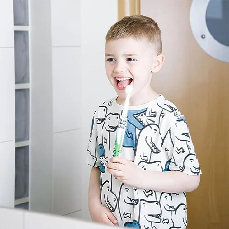 innoGIO Giosonic Crocodile Schallzahnbürste für Kinder, Durchsichtig, Unterhaltsames Design, Schutz vor Karies – Bild 3