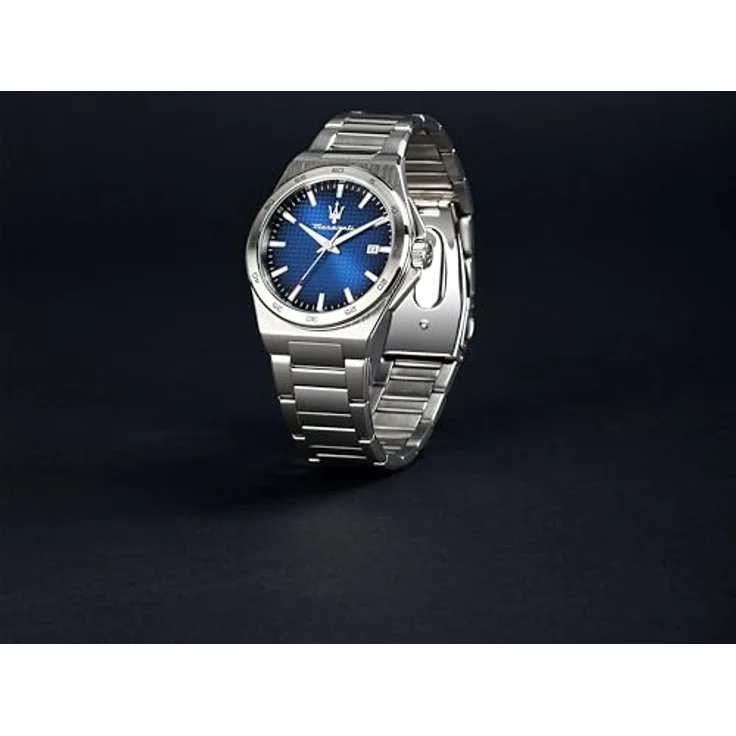 Maserati Speed Slim Herrenuhr, Analog, 40 mm, Zeit- und Datumsanzeige, Silber/Dunkelblau, Wasserdicht bis 5 ATM – Bild 5